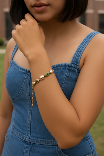 CARROT's Luxe Petal-Gem Bracelet