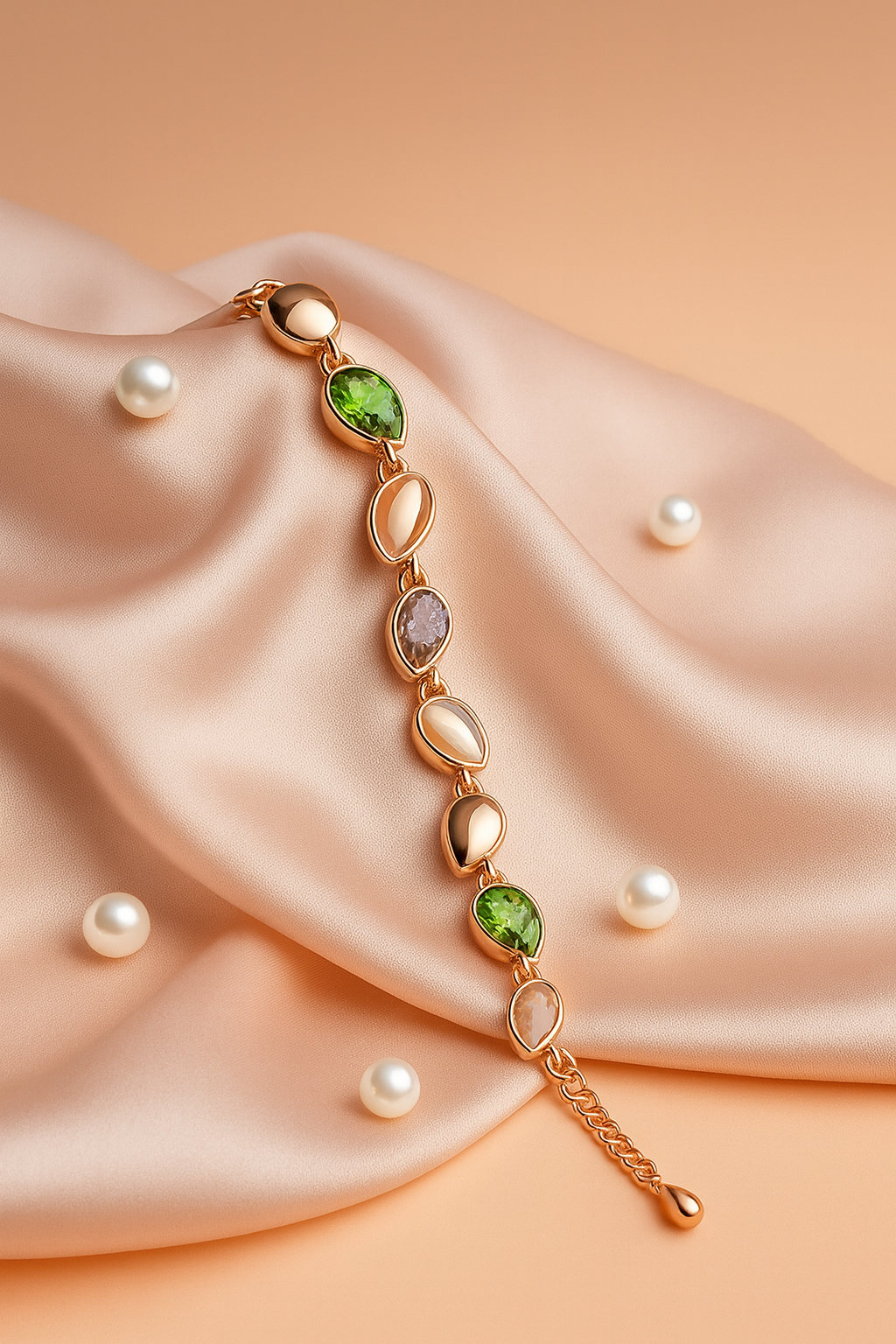 CARROT's Luxe Petal-Gem Bracelet