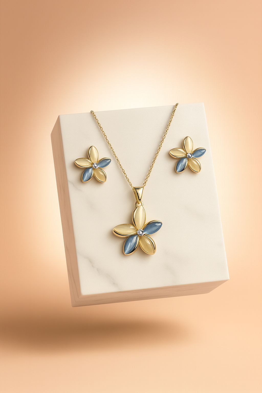 Lumiere PetalBloom Two-Tone Floral Jewellery Set