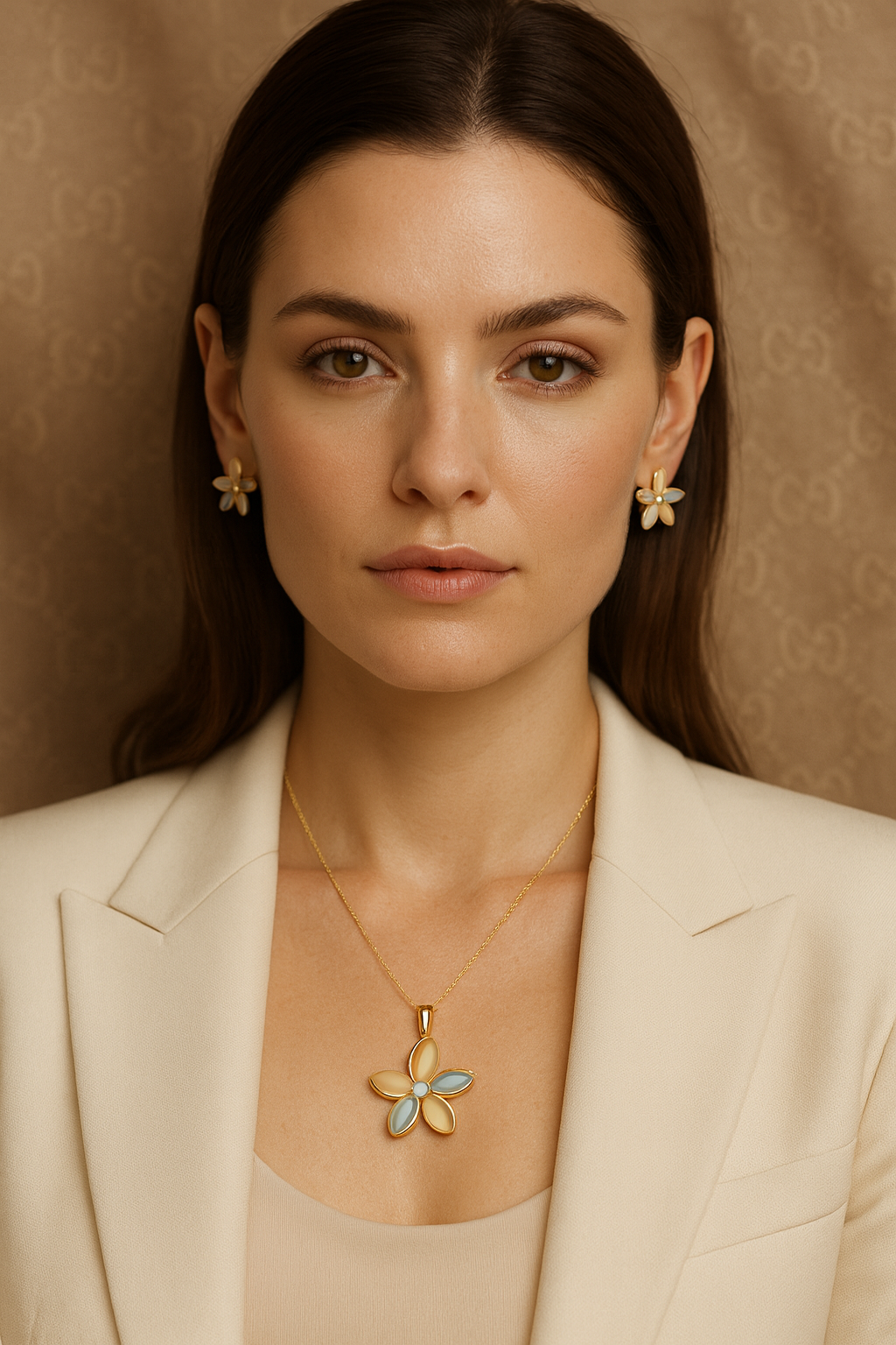 Lumiere PetalBloom Two-Tone Floral Jewellery Set