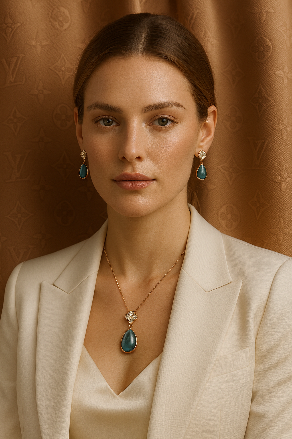 Aurora Teardrop Luxe Rose Gold Jewellery Set