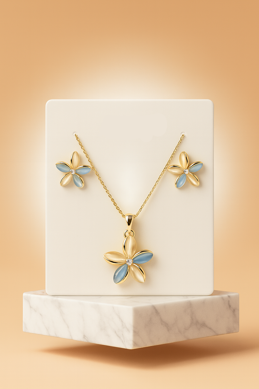 Lumiere PetalBloom Two-Tone Floral Jewellery Set